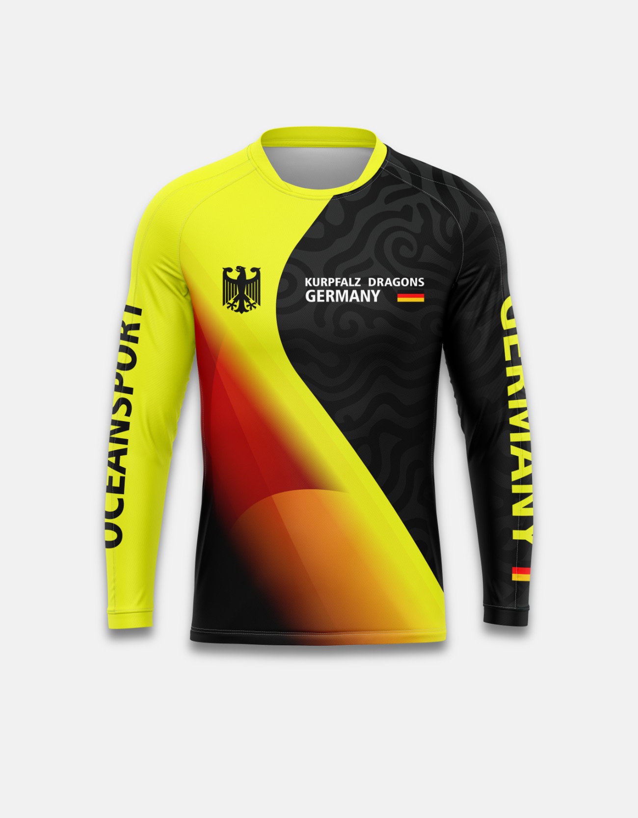 Customized Long Sleeve Rashie - Kurpfalz Dragons Germany Oceansport